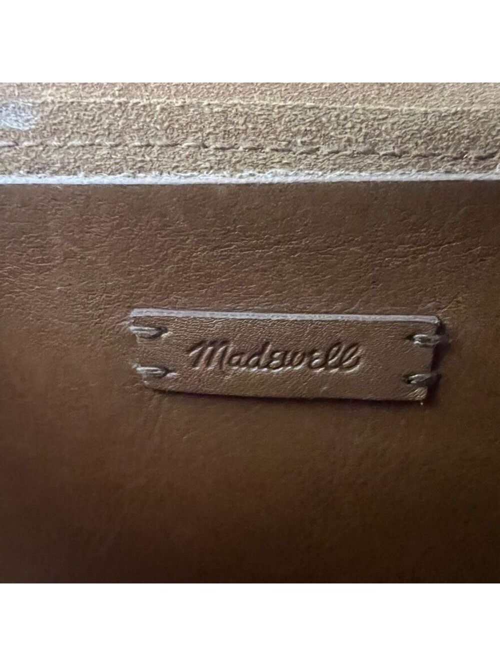 Madewell Vintage Brown Leather Crossbody Bag Brass Clasp Shoulder Purse - Picture 7 of 12